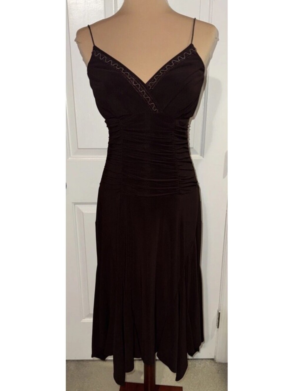 Cachet Chocolate Brown Roasted Drop Waist Dress Size 4